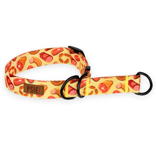 Obroża półzaciskowa dla psa szynki dla psinki – wygodna, bezpieczna, mocne okucia.