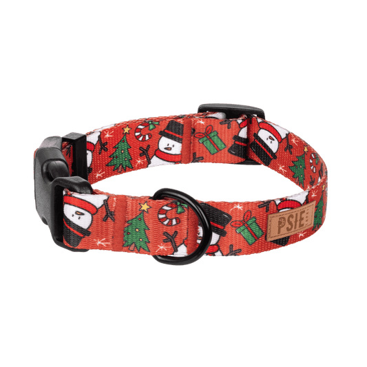 PSIEŁAPKI Obroża z klamrą dla psa wzór "Ale bałwan"