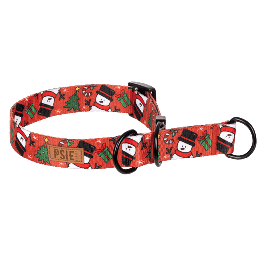 PSIEŁAPKI Obroża półzaciskowa dla psa wzór "Ale bałwan"