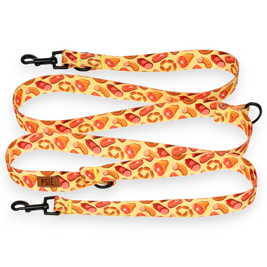 Smycz przepinana dla psa szynki dla psinki - regulowana długość, mocne karabińczyki.