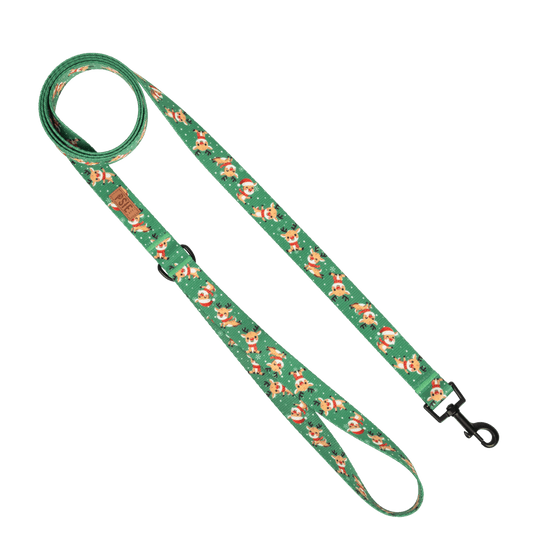 PSIEŁAPKI Smycz miejska dla psa wzór "Renifer"